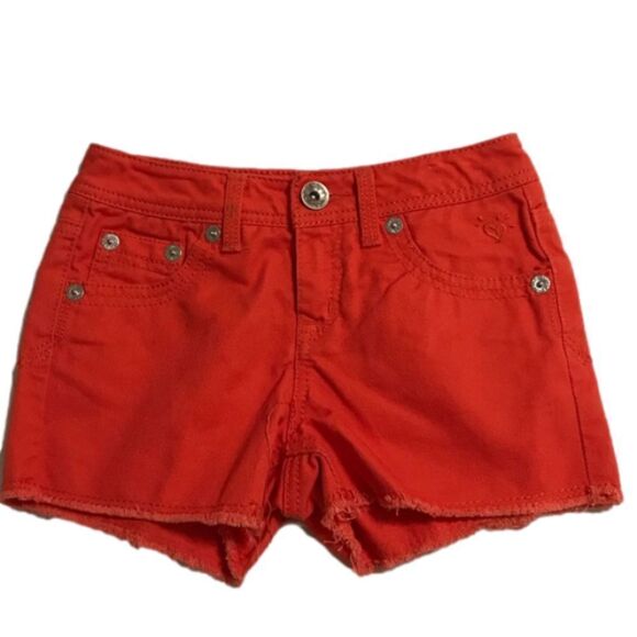Justice Orange Skinny Low Rise Jean Shorts 10R - Picture 1 of 8